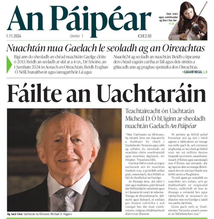 Nuachtán nua Gaelach le seoladh ag an Oireachtas