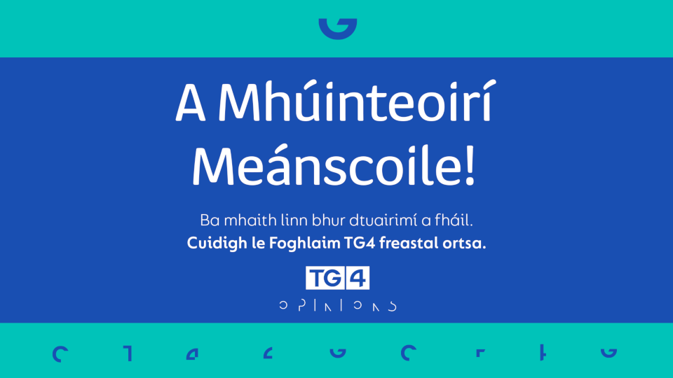 Tuairimí múinteoirí meánscoile de dhíth ar TG4