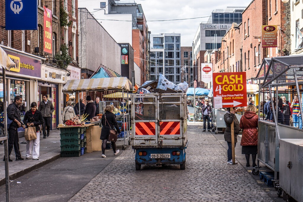 Láthair chathair 1916 agus an margadh sráide is arsa i mbaol