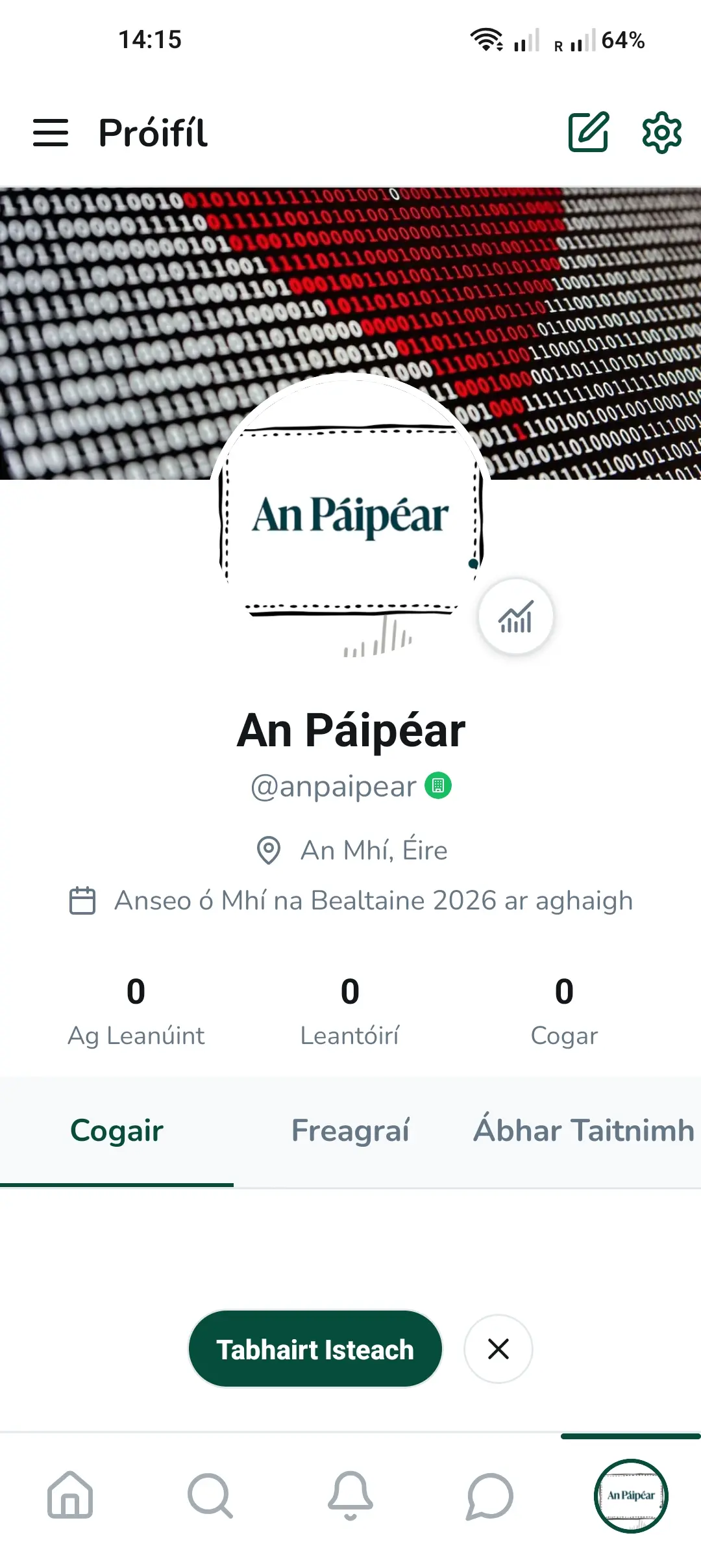 Cogar, aip nua do phobal na Gaeilge
