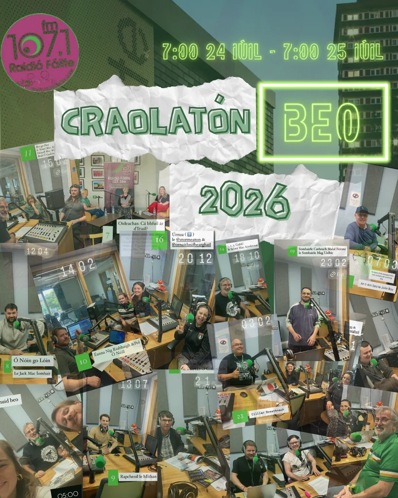 Raidió Fáilte ag dul ar aer gan stad ar feadh 24 uair
