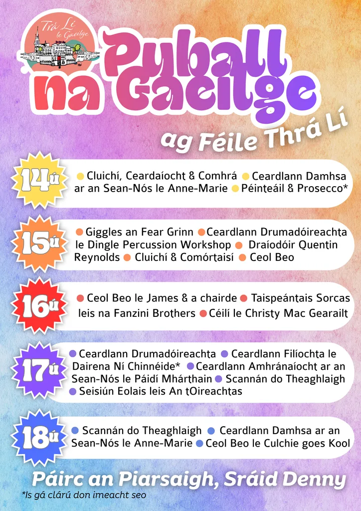 Puball na Gaeilge, Féile Thrá Lí 14-18 Lúnasa